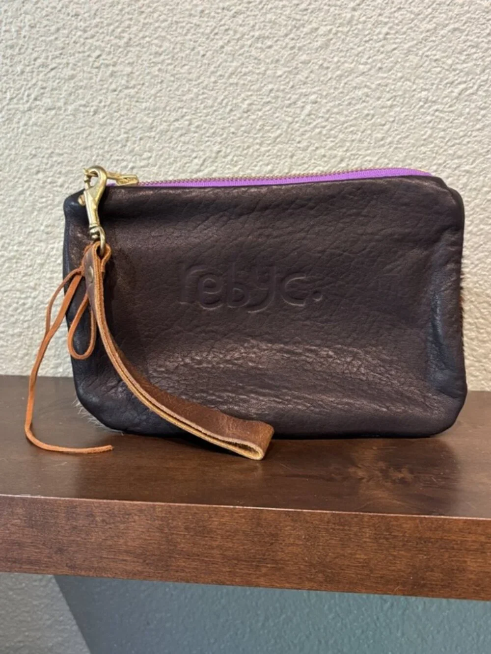 Rebyc. Cowhide Wristlet Clutch Bag